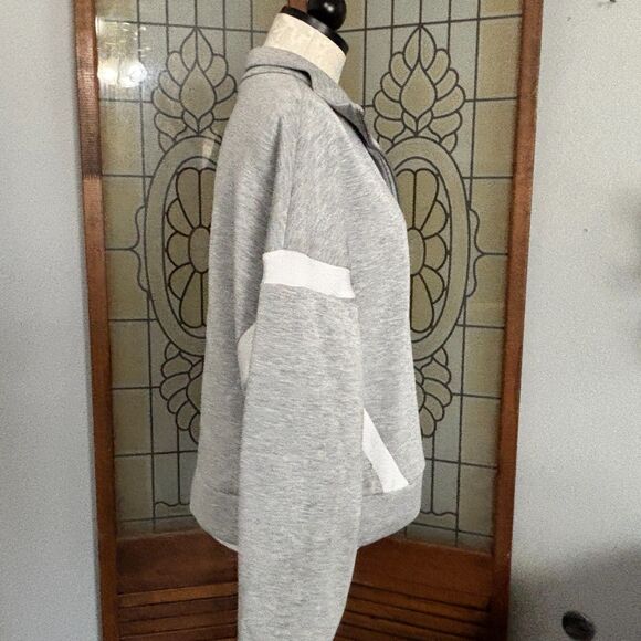 SPANX AirEssentials Striped Track Jacket Grey With Pockets Size XL - Picture 4 of 13